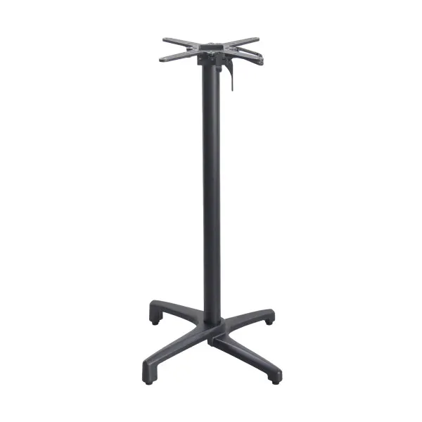 G & A FXH2626 Aluminum Table Base, 26"x26" Bar Height, Folding, Black Finish, Self Leveling