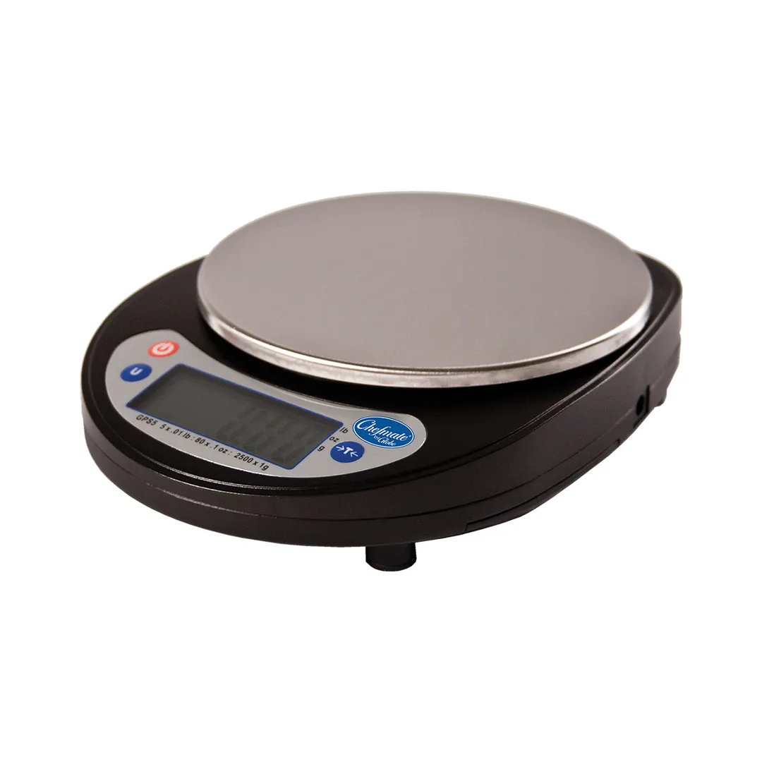 Globe GPS5 Portion Control Scale – 5 lb / 80 oz / 2200 g Capacity, Stainless Steel Round Platform 4”, LCD