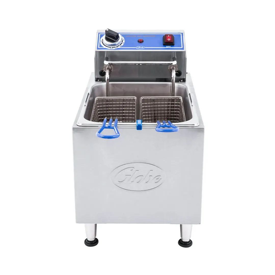 Globe PF16E Countertop Electric stainless steel Fryer,Manual Reset