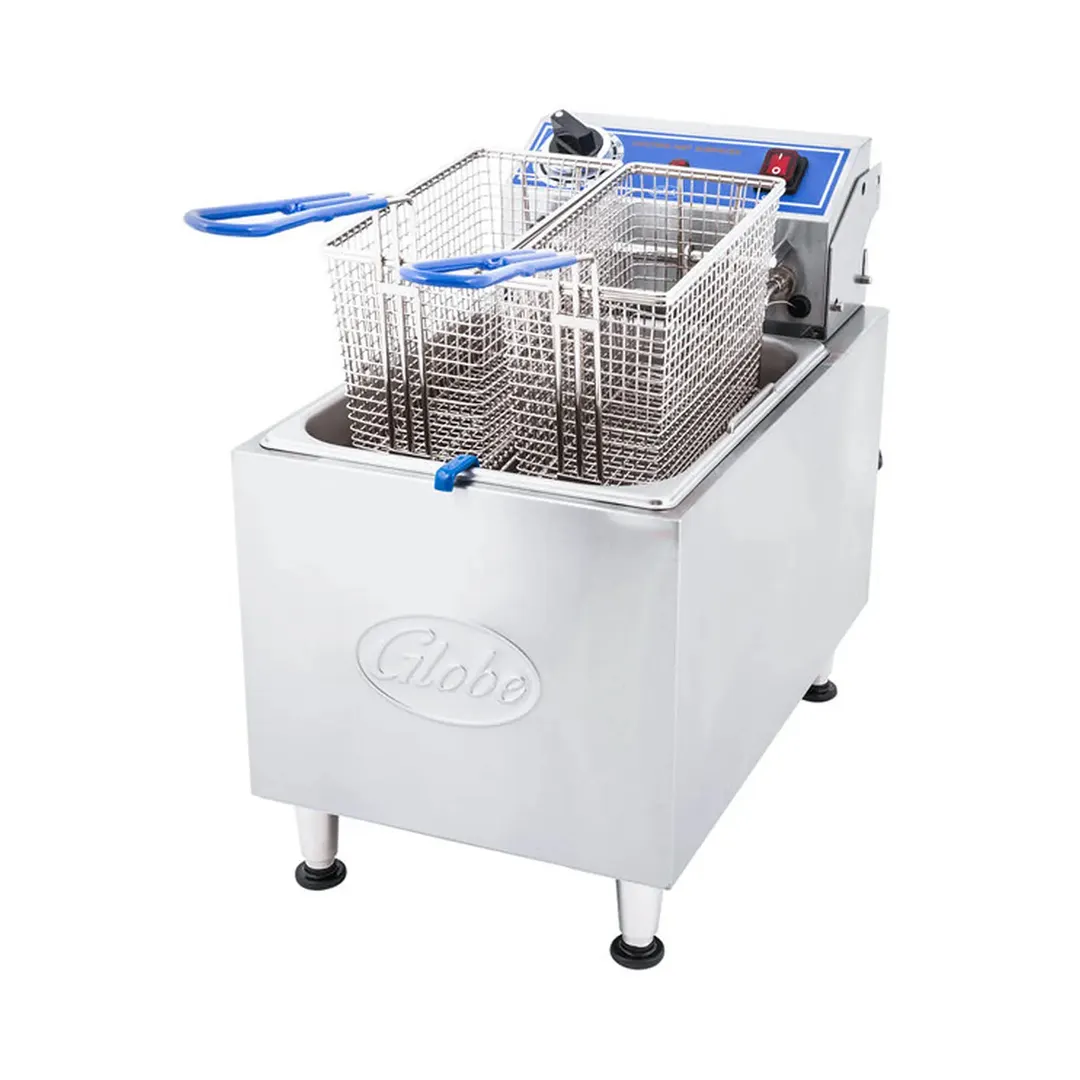 Globe PF16E Countertop Electric stainless steel Fryer,Manual Reset
