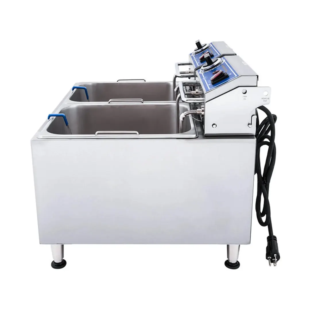 Globe PF32E Split Pot Countertop Electric Fryer w/ 2 Baskets, 32 Lb. Capacity, 208/240V