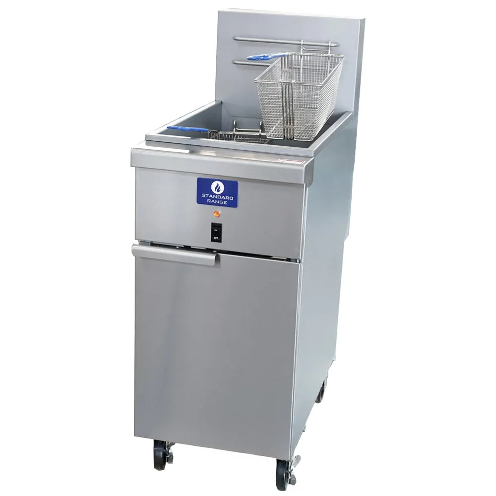 Standard Range SR-EF50-208 Split Pot Floor Model Gas Fryer