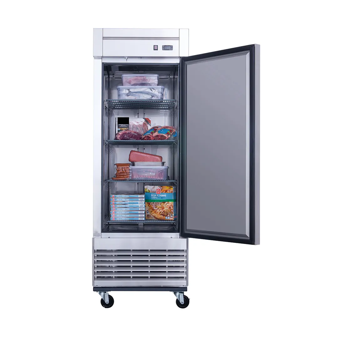 Dukers Appliance Co D28F 28" 1-Solid Door Reach-In Freezer, Bottom Mount, 17.79 cu. ft., Stainless Steel