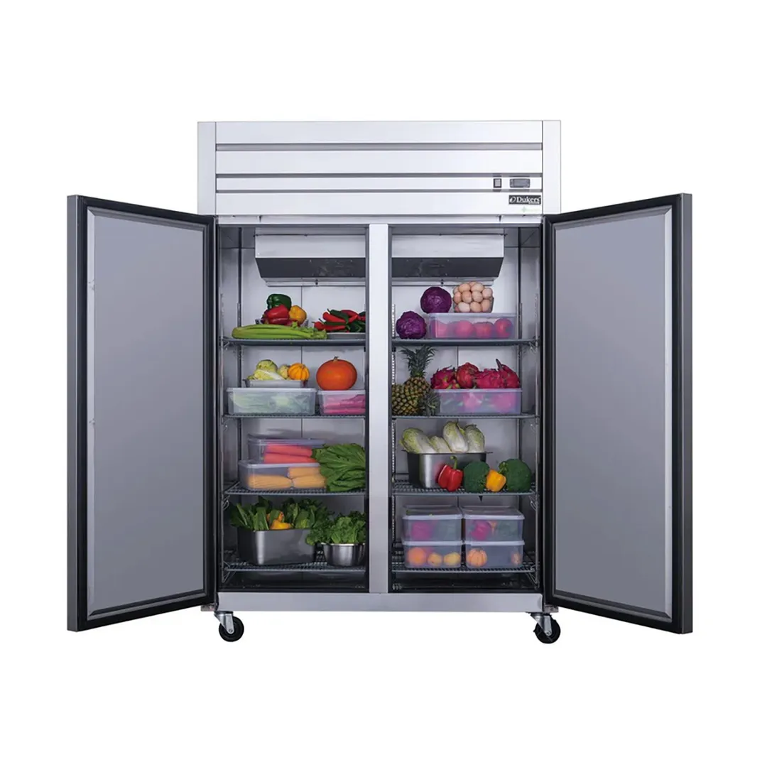 Dukers Appliance Co D55AF 55" 2-Solid Door Reach-In Freezer, Top Mounted, 41.73 cu. ft.