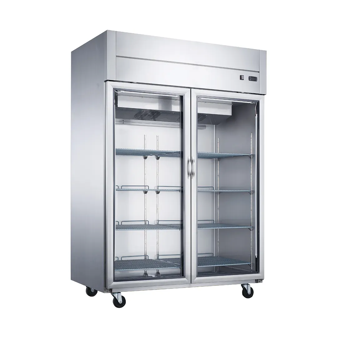 Dukers Appliance Co D55AR-GS2 55" 2-Glass Door Reach-In Refrigerator, Top Mount, 41.73 cu. ft.