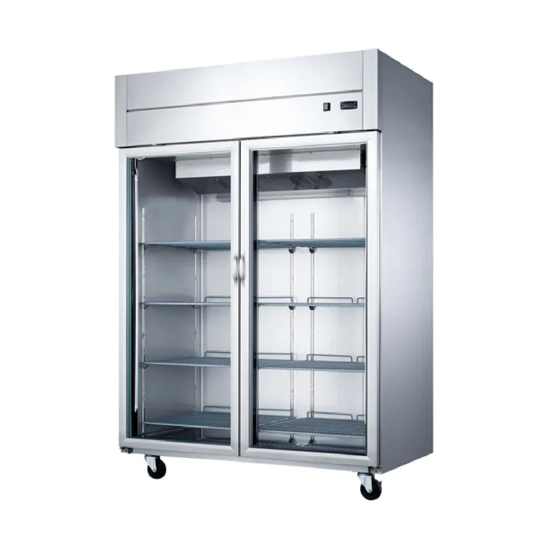 Dukers Appliance Co D55AR-GS2 55" 2-Glass Door Reach-In Refrigerator, Top Mount, 41.73 cu. ft.