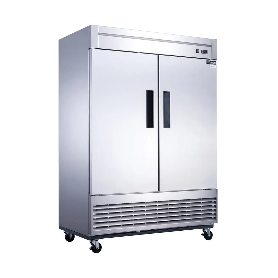 Dukers Appliance Co D55F 55" 2-Solid Door Reach-In Freezer, Bottom Mounted, 40.74 cu. ft., Stainless Steel