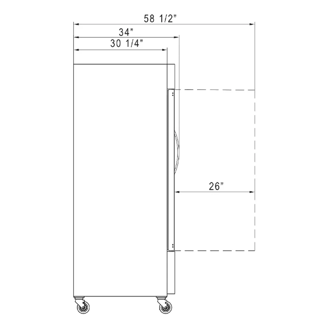Dukers Appliance Co D55R-GS2 55" 2-Glass Door Reach-In Refrigerator, Bottom Mount, 41.73 cu. ft.