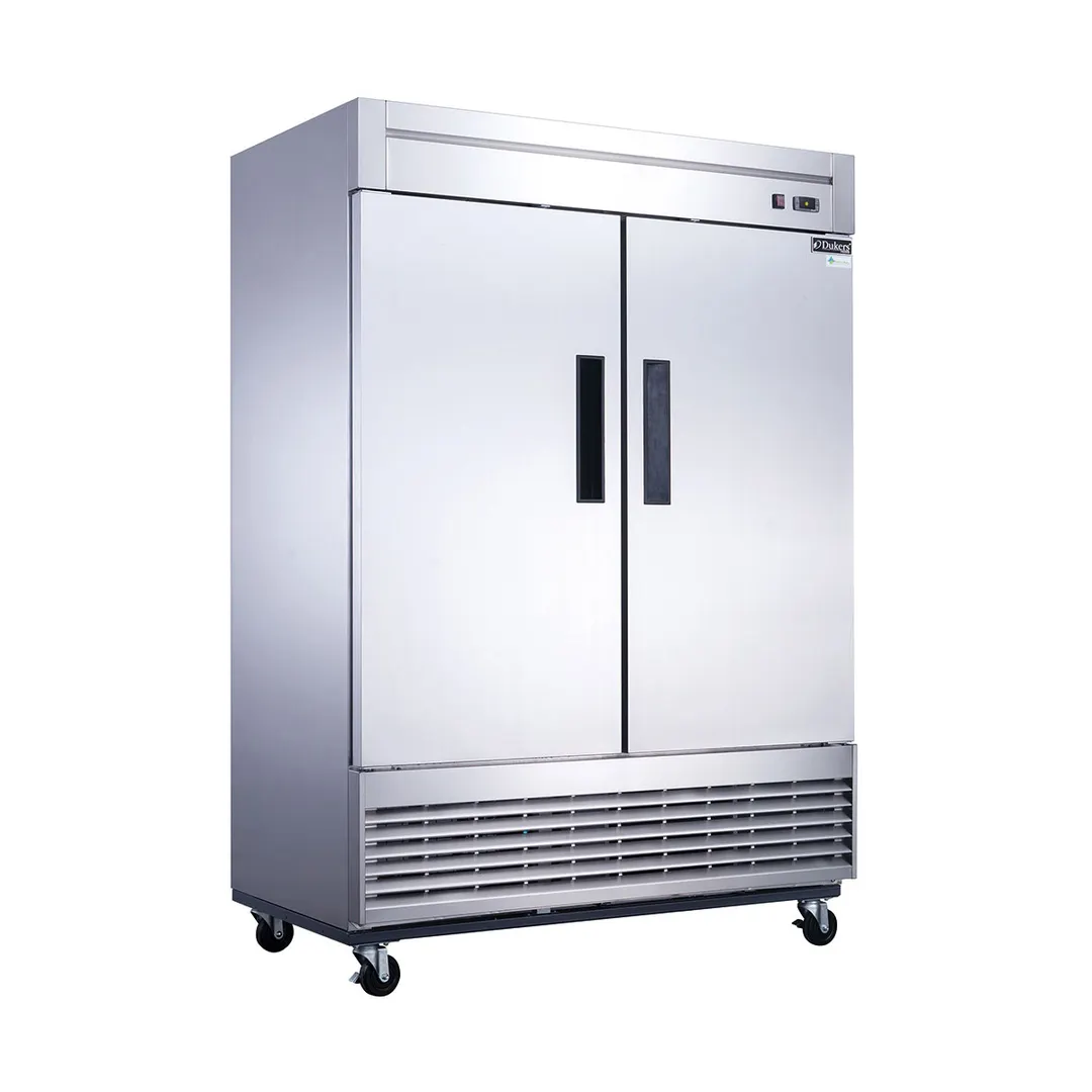 Dukers Appliance Co D55R 55" 2-Solid Door Reach-In Refrigerator, Bottom Mount, 40.74 cu. ft.