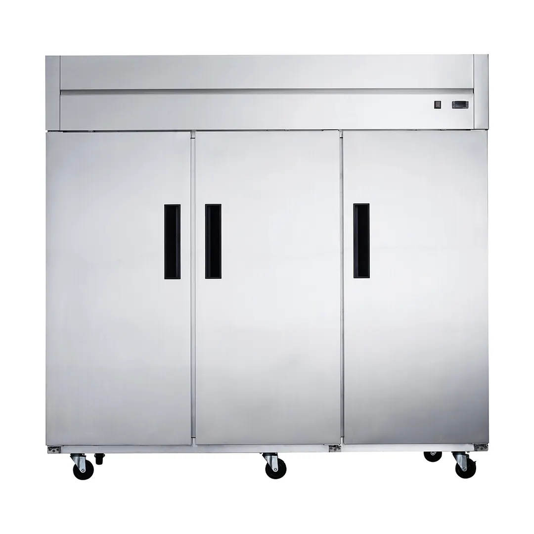 Dukers Appliance Co D83AR 82" 3-Solid Door Reach-In Refrigerator, Top Mount, 64.80 cu. ft.