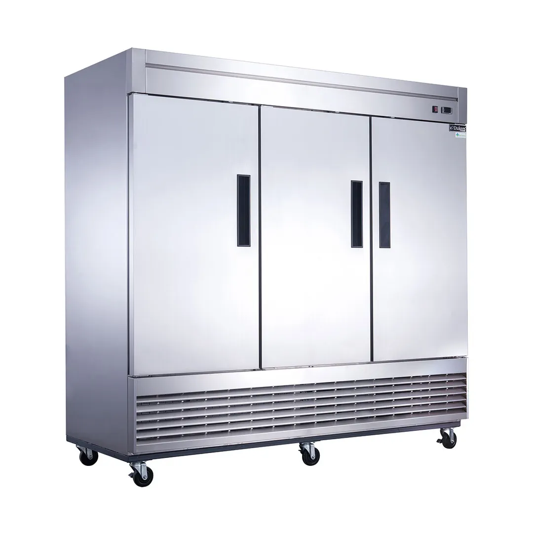 Dukers Appliance Co D83R 82" 3-Solid Door Reach-In Refrigerator, Bottom Mount, 64.80 cu. ft.
