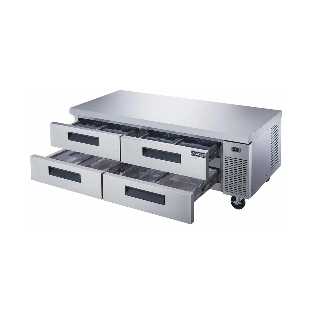 Dukers Appliance Co DCB72-D4 72" 4 Drawers Refrigerated Chef Base, All Stainless Steel