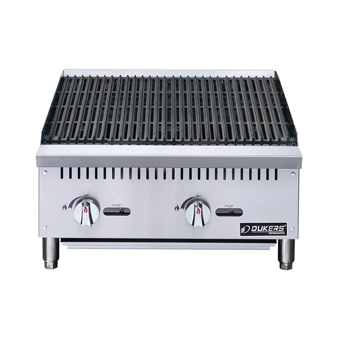 Dukers Appliance Co DCCB24 24" Countertop Gas Radiant Charbroiler, (2) Burners, 70.000 BTU