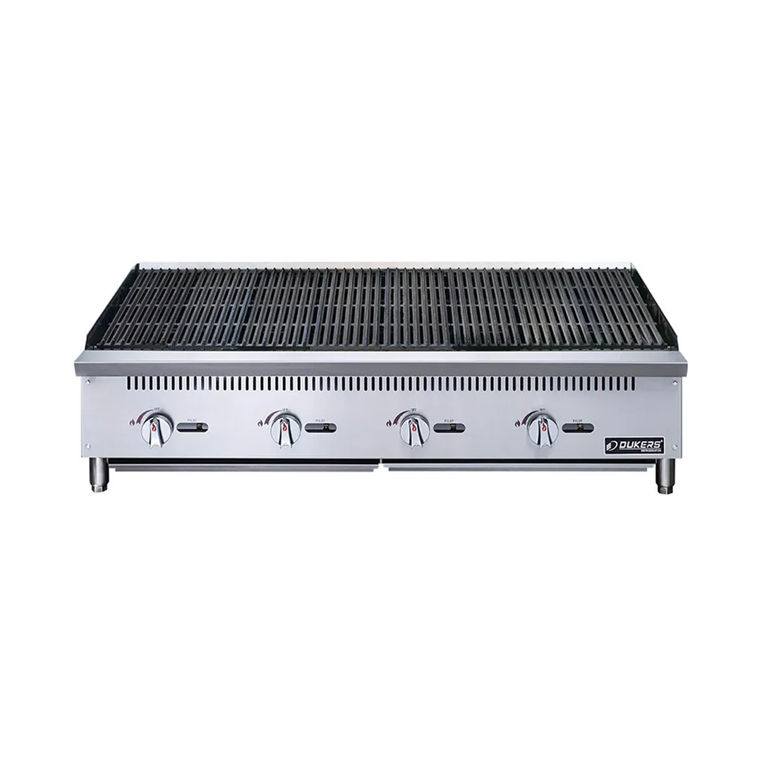 Dukers Appliance Co DCCB48 48" Countertop Gas Radiant Charbroiler, (4) Burners, 140.000 BTU