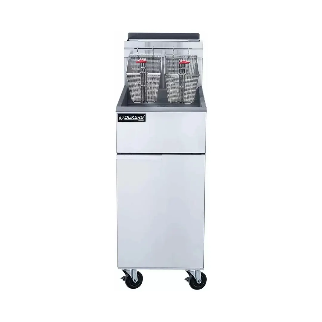 Dukers Appliance Co DCF4-LPG Full Pot Floor Model Gas Fryer w/ 50 Lb Capacity, 120.000 BTU