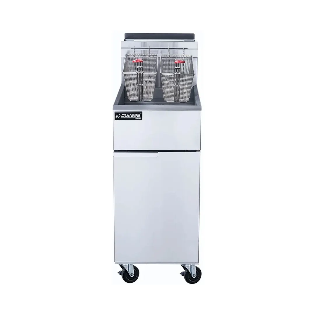 Dukers Appliance Co DCF4-NG Full Pot Floor Model Gas Fryer w/ 50 Lb Capacity, 120.000 BTU