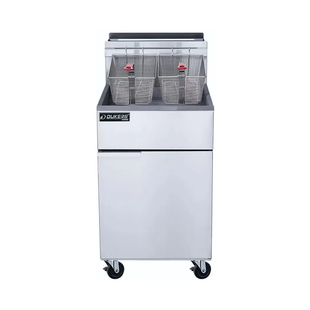 Dukers Appliance Co DCF5-NG Full Pot Floor Model Gas Fryer w/ 70-lb Capacity, 150.000 BTU