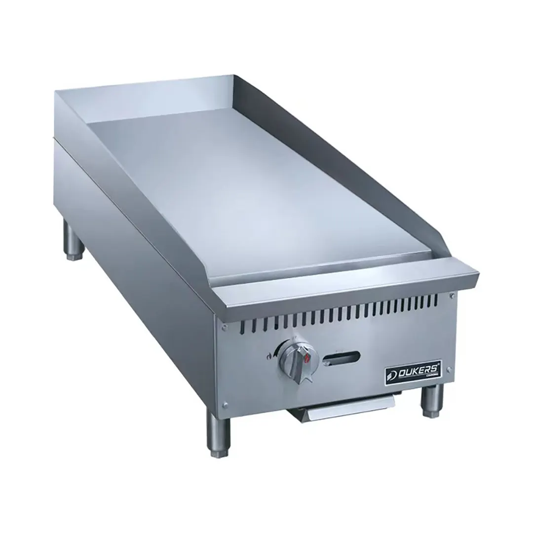 Dukers Appliance Co DCGMA12 12" Countertop Manual Gas Griddle, 1" Steel Plate, 29.000 BTU
