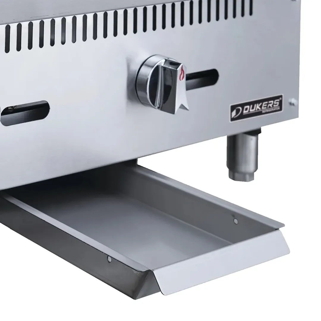 Dukers Appliance Co DCGMA12 12" Countertop Manual Gas Griddle, 1" Steel Plate, 29.000 BTU