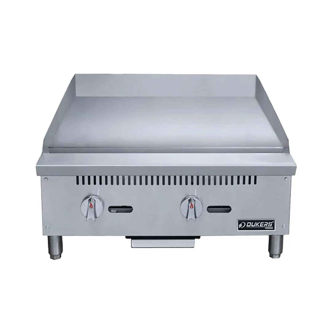 Dukers Appliance Co DCGMA24 24" Countertop Manual Gas Griddle, 1" Steel Plate, 60.000 BTU