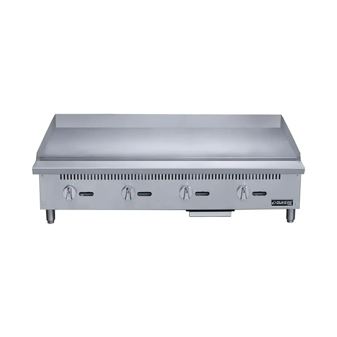 Dukers Appliance Co DCGMA48 48" Countertop Manual Gas Griddle, 1" Steel Plate, 120.000 BTU