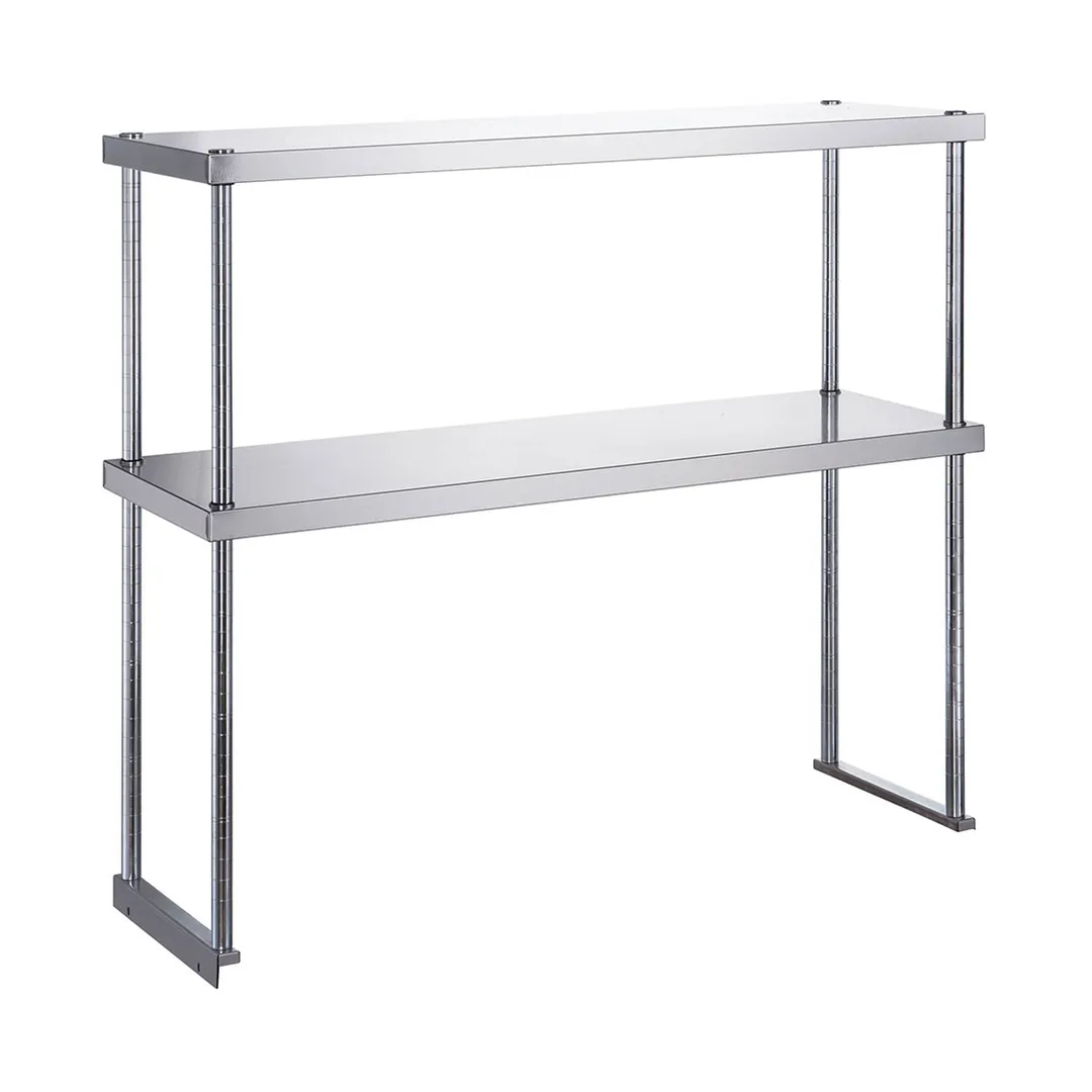 Dukers Appliance Co DCOS-1850 Double Stainless Steel Overshelf, 49-5/8"W X 18"D X 32"H / 20 Gauge