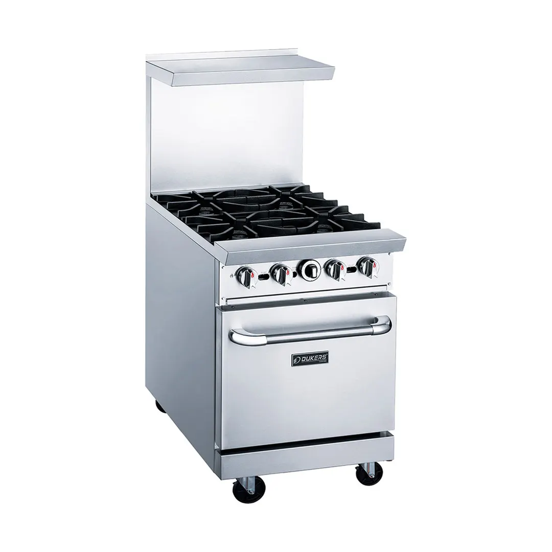 Dukers Appliance Co DCR24-4B 24" Gas Restaurant Range w/ (4) Open Burners, (1) Standard Oven, 162.000 BTU