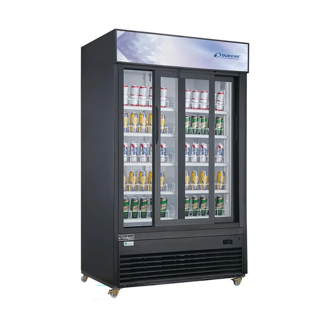 Dukers Appliance Co DSM-40SR 47" Two Glass Door Merchandiser Refrigerator in Black, 39 cu. ft.