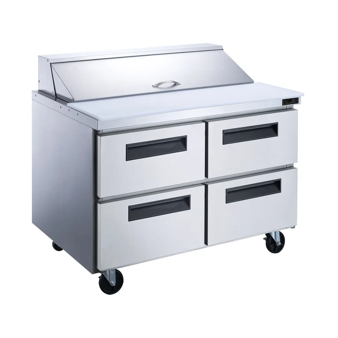 Dukers Appliance Co DSP48-12-D4 48" Sandwich/Salad Prep Table w/ 4 Drawers, 12 Pans