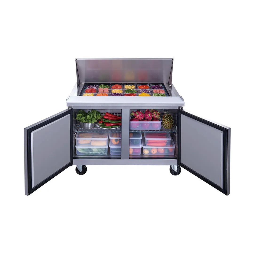 Dukers Appliance Co DSP48-18M-S2 48" Mega Top Sandwich/Salad Prep Table w/ 2 Doors, 18 Pans