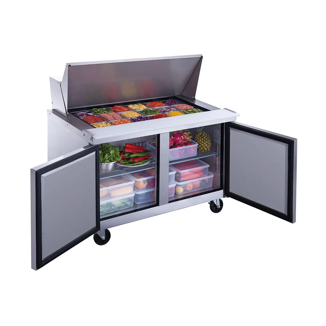 Dukers Appliance Co DSP48-18M-S2 48" Mega Top Sandwich/Salad Prep Table w/ 2 Doors, 18 Pans