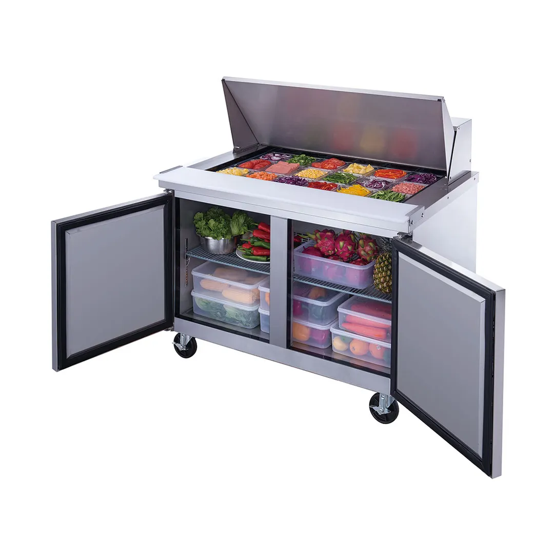 Dukers Appliance Co DSP48-18M-S2 48" Mega Top Sandwich/Salad Prep Table w/ 2 Doors, 18 Pans