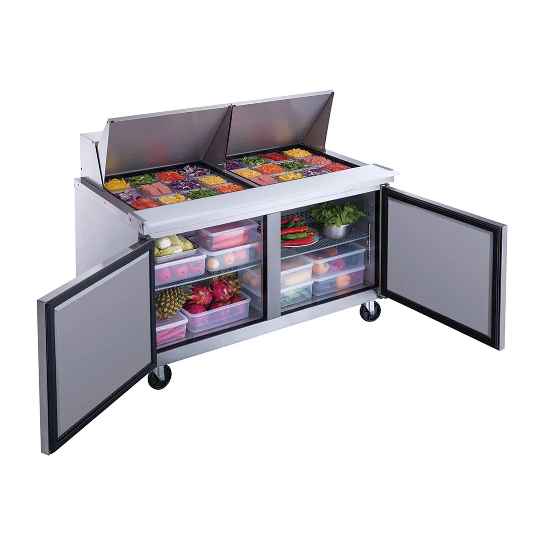 Dukers Appliance Co DSP60-24M-S2 60" Mega Top Sandwich/Salad Prep Table w/ 2 Doors, 24 Pans