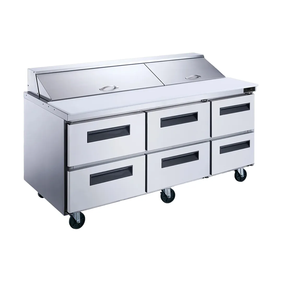 Dukers Appliance Co DSP72-18-D6 72" Sandwich/Salad Prep Table w/ 6 Drawers, 18 Pans