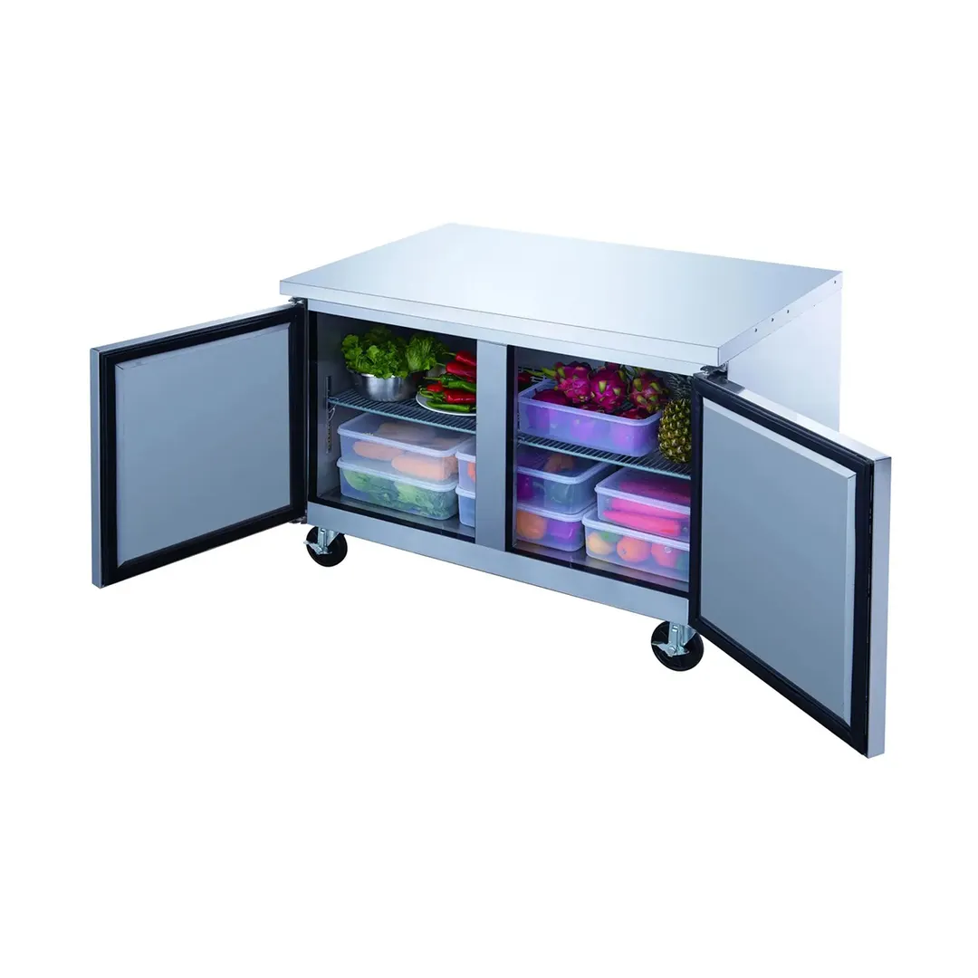 Dukers Appliance Co DUC36F 36" 2-Solid Door Undercounter Freezer, Stainless Steel, 9.6 cu. ft.