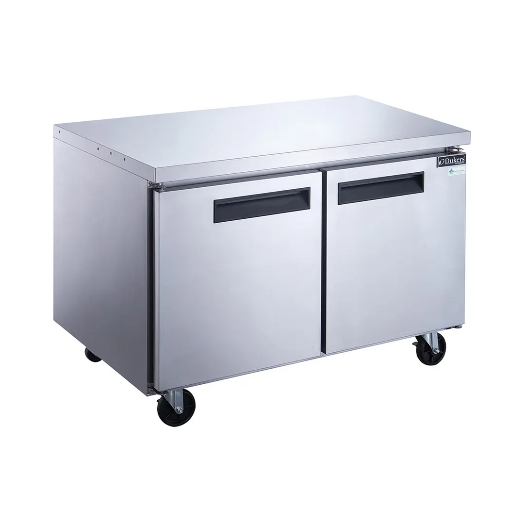 Dukers Appliance Co DUC60F 60" 2-Solid Door Undercounter Freezer, Stainless Steel, 15.53 cu. ft.