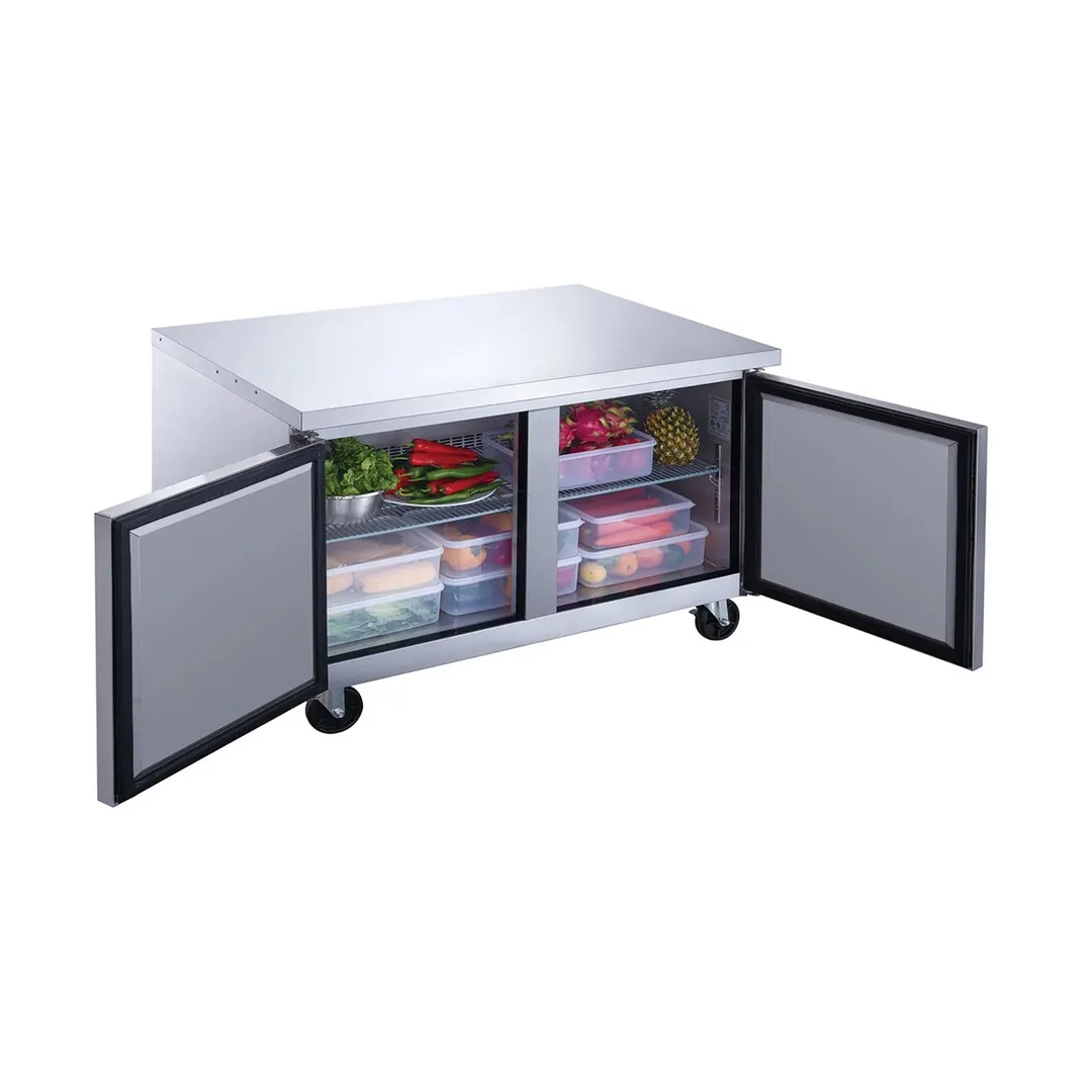 Dukers Appliance Co DUC60R 60" 2-Doors Undercounter Refrigerator, Stainless Steel, 15.53 cu. ft.