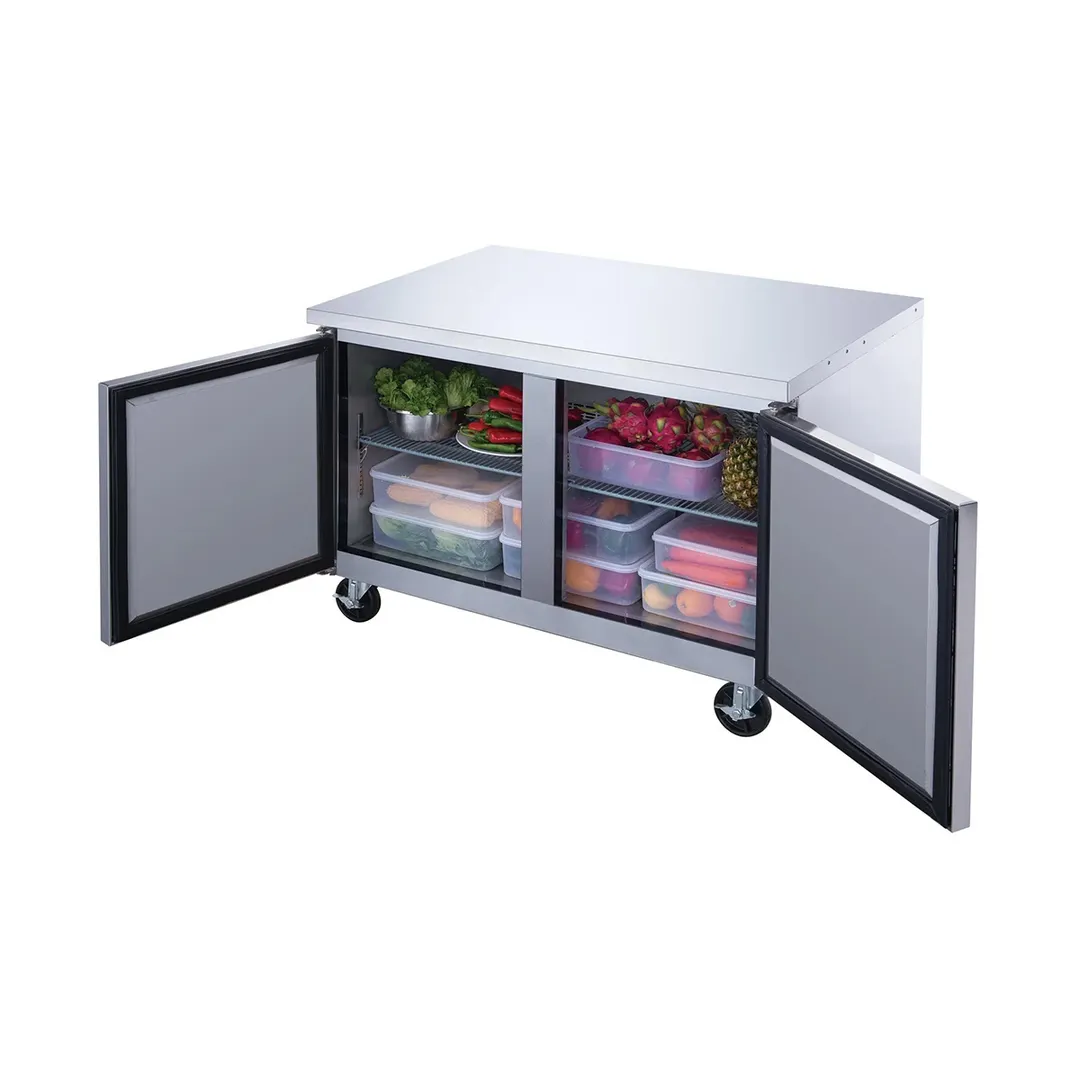 Dukers Appliance Co DUC60R 60" 2-Doors Undercounter Refrigerator, Stainless Steel, 15.53 cu. ft.
