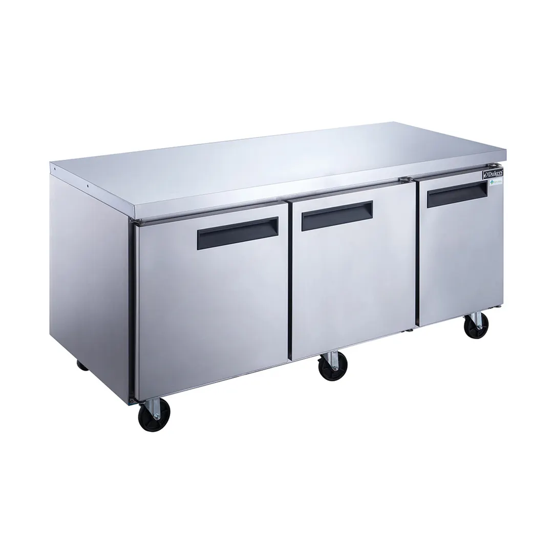 Dukers Appliance Co DUC72F 72" 3-Solid Door Undercounter Freezer, Stainless Steel, 19 cu. ft.