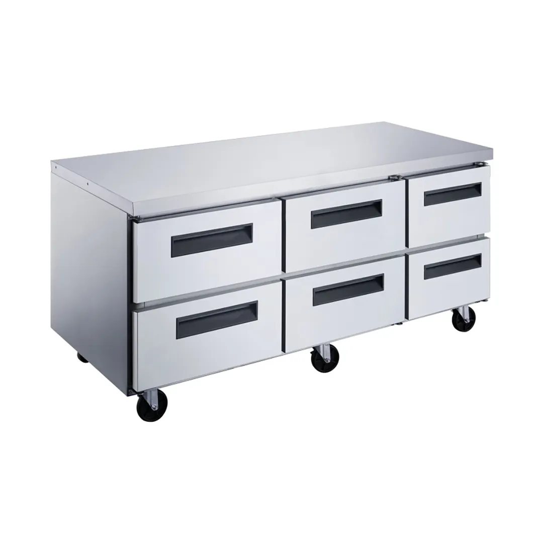 Dukers Appliance Co DUC72R-D6 72" 6-Drawers Undercounter Refrigerator, Stainless Steel, 18.96 cu. ft.