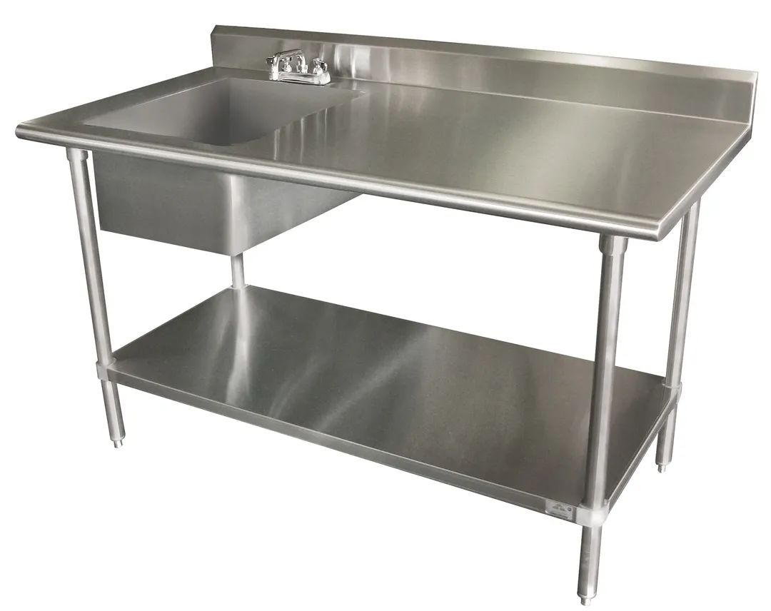 Advance Tabco KSLAG-11B-306L-X with Prep Sink(s) Work Table