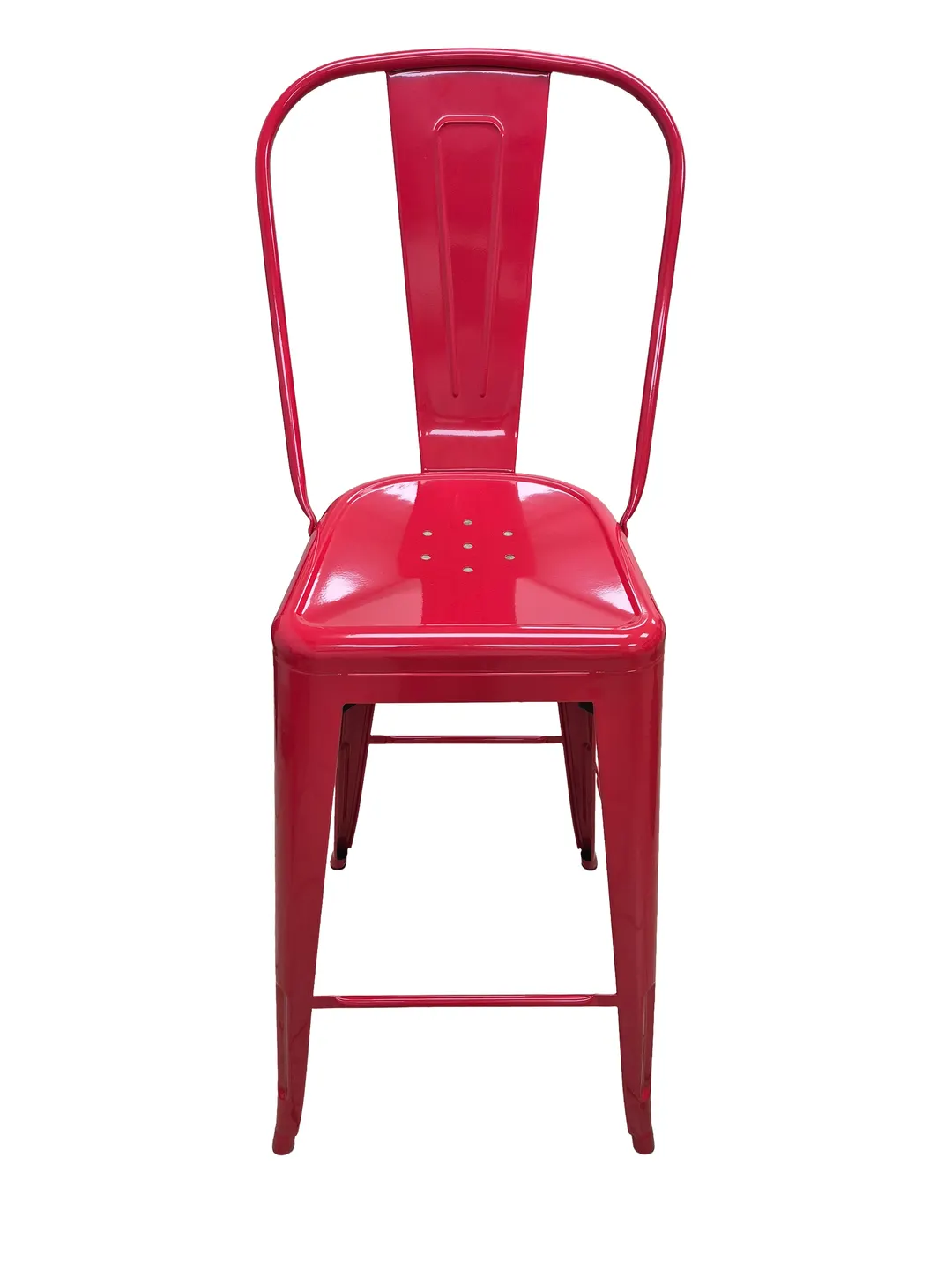 AAA Furniture Wholesale 318BS/RED Vintage Style Metal Bar Stool, Bar Height, Rugged Red, Hairpin Back, Armless