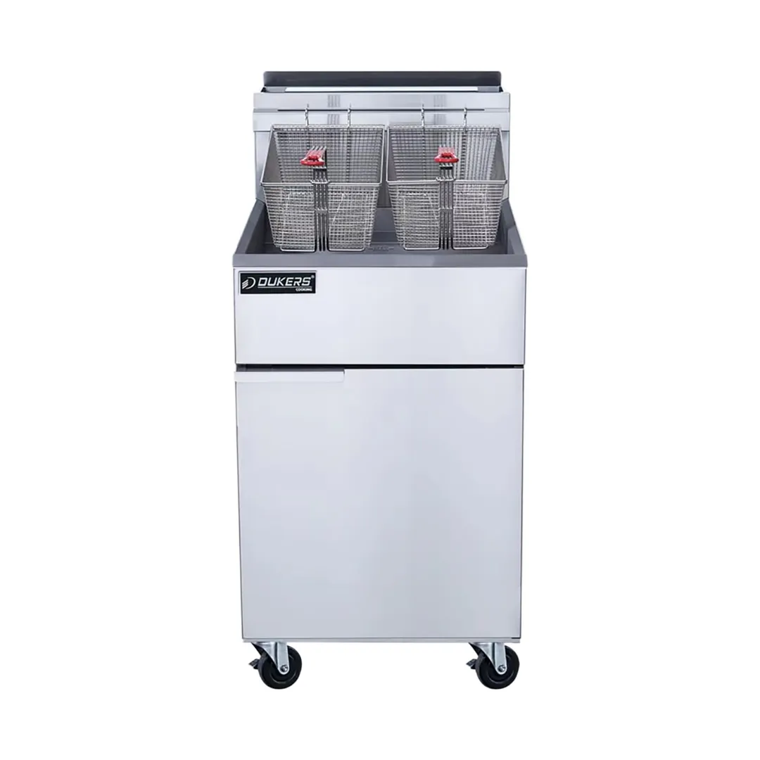Dukers Appliance Co DCF5-NG Full Pot Floor Model Gas Fryer w/ 70-lb Capacity, 150.000 BTU