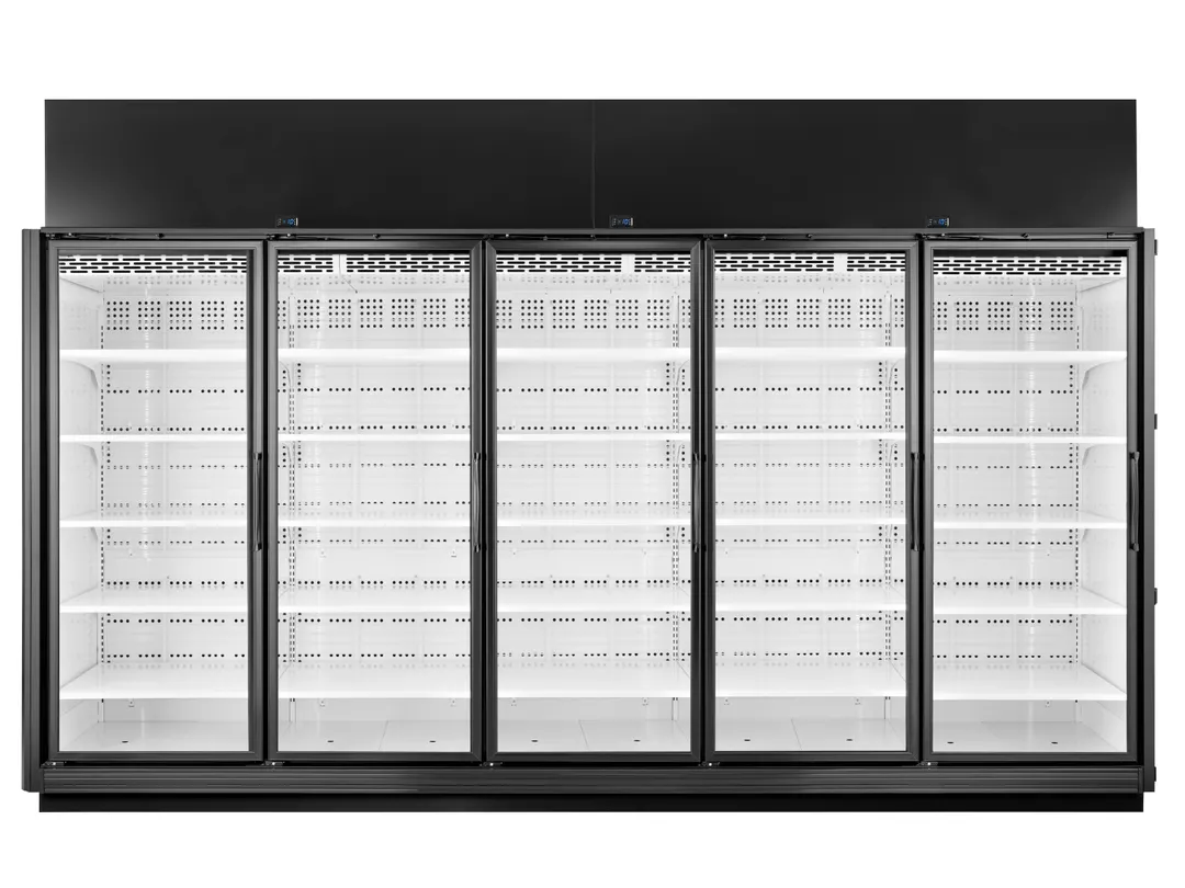 True TRM5L-NY-BLK-WHT-1BLKLLLLL-4 159" 5-Door Freezer Retail Merchandiser, Black Exterior, 192.6 cu. ft, All Left Door