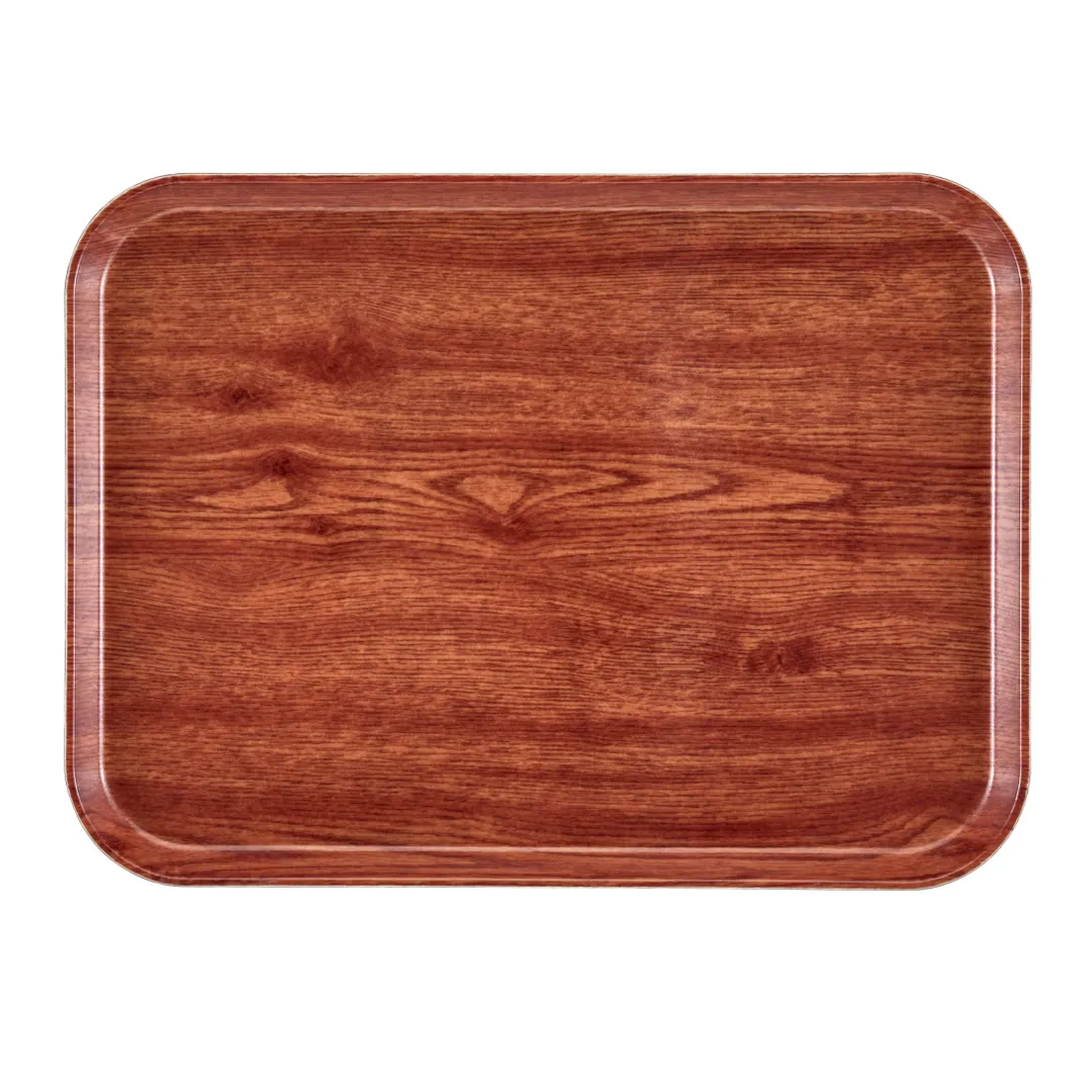 Cambro 1014304 Camtray Rectangular Tray 10-5/8" x 13-3/4" Wood Fiberglass Dishwasher‑Safe NSF Oak