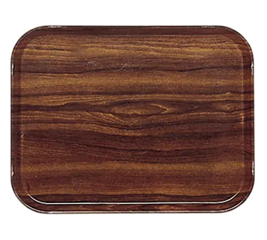 Cambro 1014308 Rectangular Tray, 10-5/8" x 13-3/4" Wood Color, Fiberglass, Teak, Dishwasher Safe