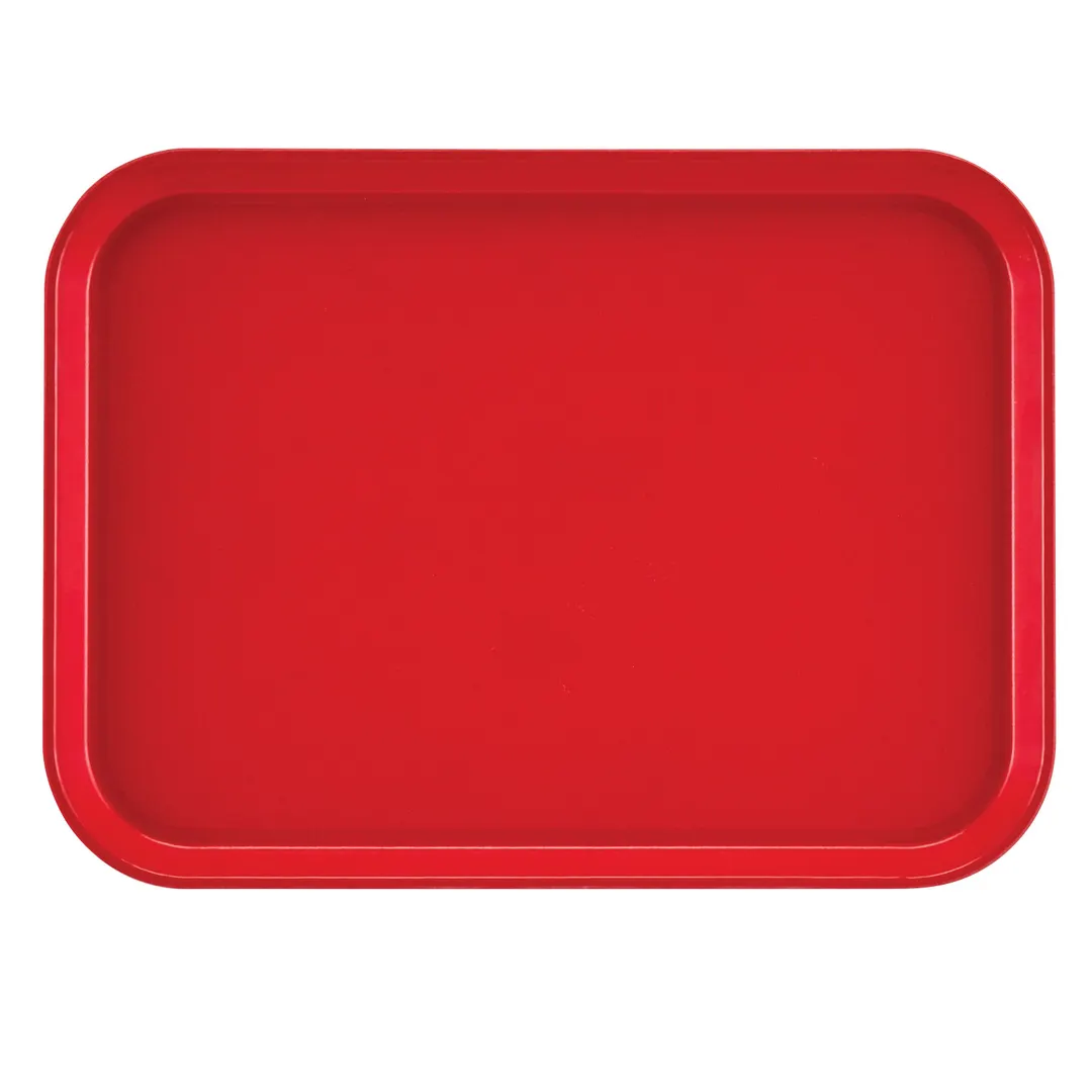 Cambro 1014521 Camtray Rectangular Tray, 10-5/8" x 13-3/4" Red Fiberglass, NSF, Dishwasher Safe