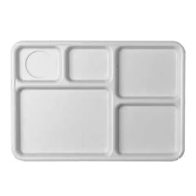 Cambro 10145CW133 5‑Compartment Tray, 10" x 14‑1/2" x 15/16", Beige PC, NSF & Dishwasher Safe