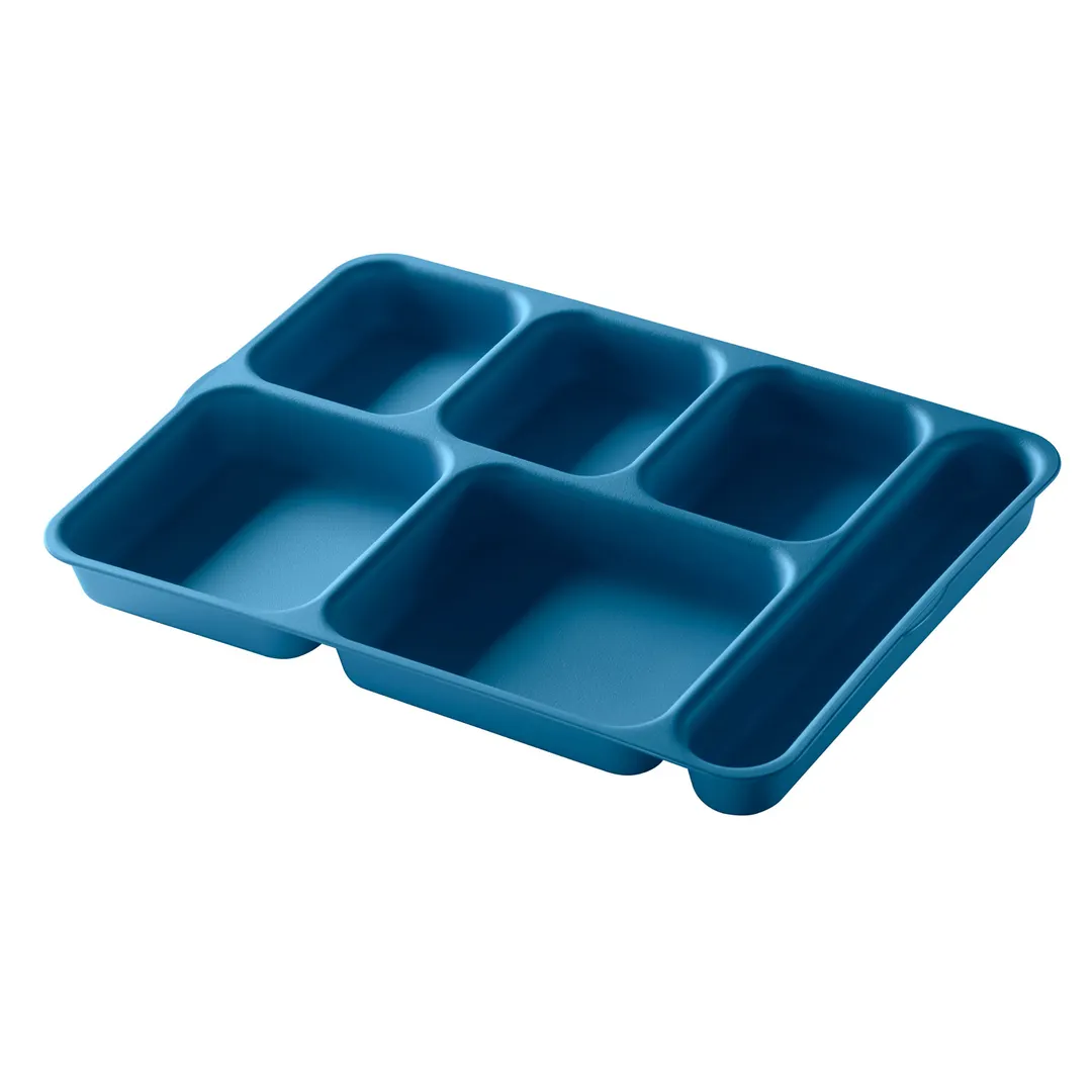 Cambro 10146DCP414 Separator Tray - 6C Rectangular 10" x 14" x 1.4" Teal Co-Polymer Dishwasher Safe