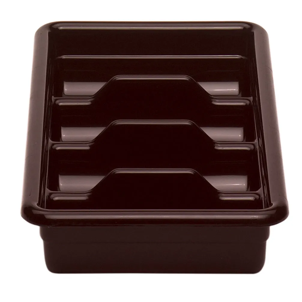 Cambro 1120CBP131 Cutlery Box, 11-3/8"L x 20-7/16"W x 3-3/4"H, 4-Compartment, Hi-Gloss Plastic, Dark Brown
